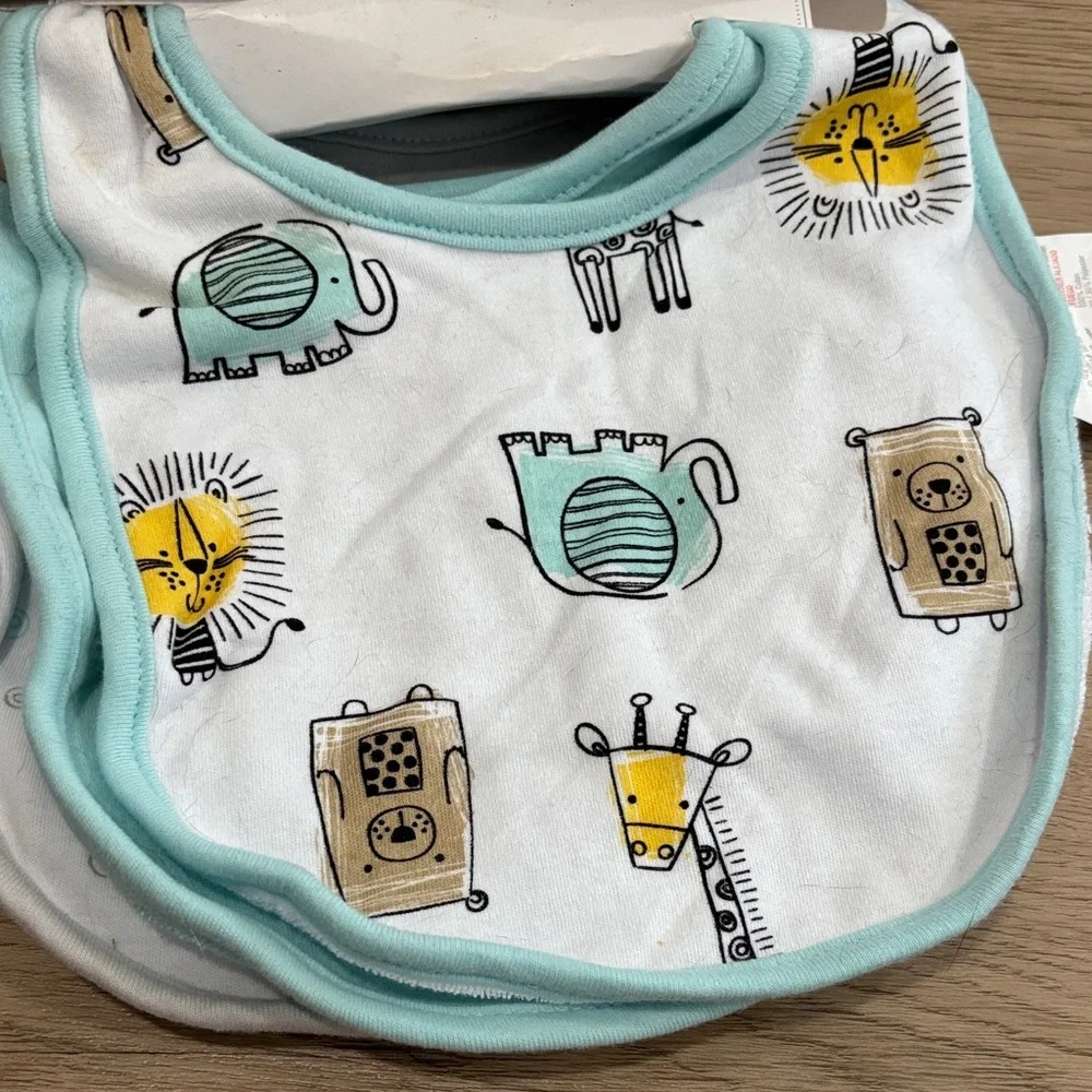 Koala Baby Bib Set of 7 bibs - gender neutral colors and patterns